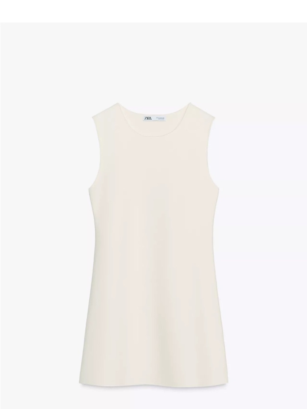 Zara Cream Sleeveless A-Line Dress
